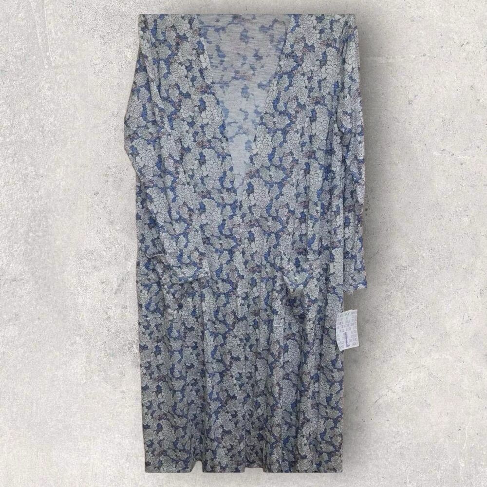 Lularoe Large Sarah Cardigan Women’s Blue/White/Pink Floral Print NWT